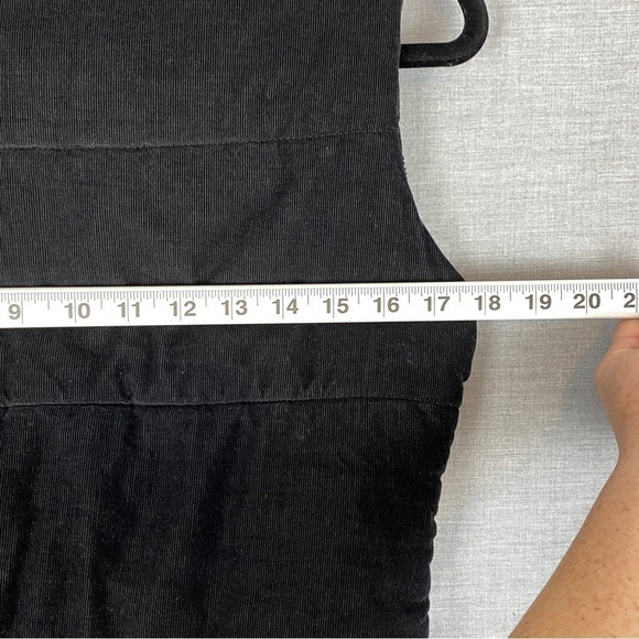 Corduroy Puffer Vest Sz Medium Streetwear Society Black Removable Hood - Picture 9 of 10